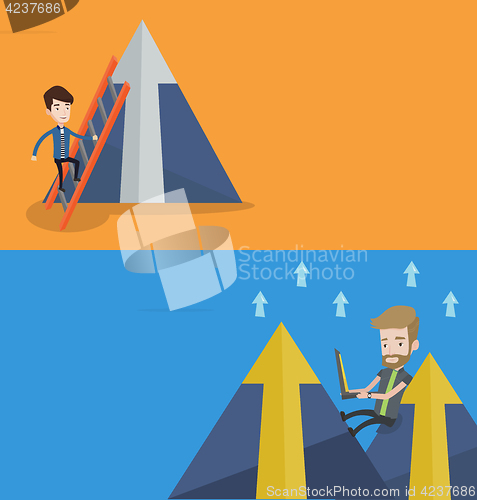 Image of Two business banners with space for text.