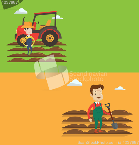 Image of Two agricultural banners with space for text.