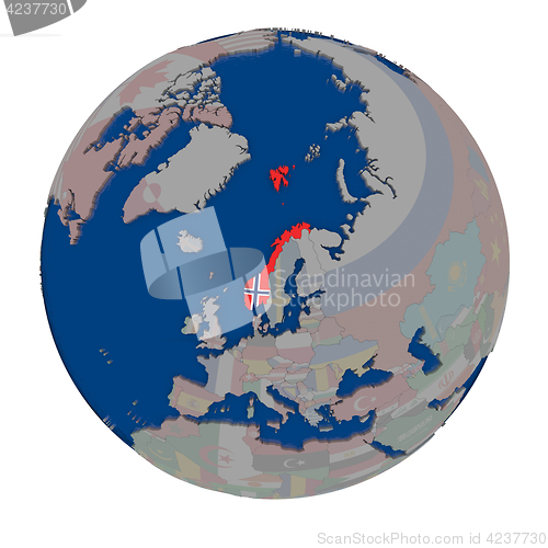 Image of Norway on political globe