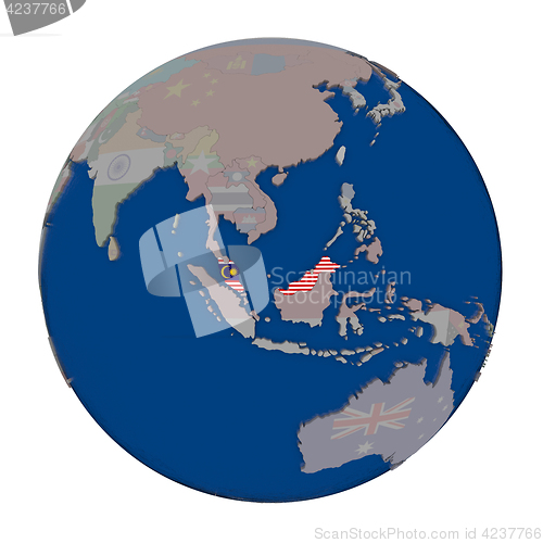 Image of Malaysia on political globe