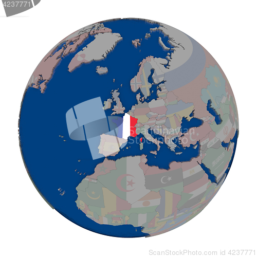 Image of France on political globe