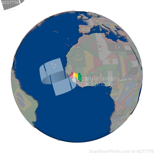 Image of Guinea on political globe