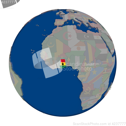 Image of Ghana on political globe