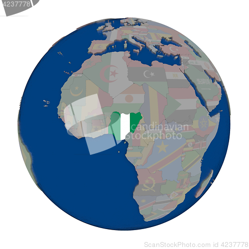 Image of Nigeria on political globe