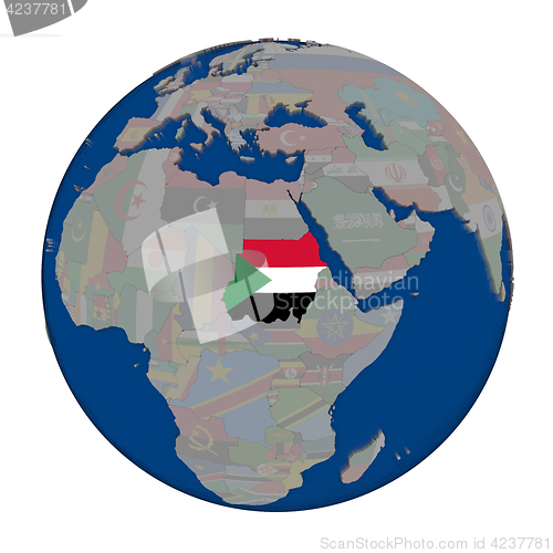 Image of Sudan on political globe