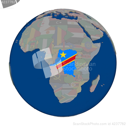 Image of Democratic Republic of Congo on political globe