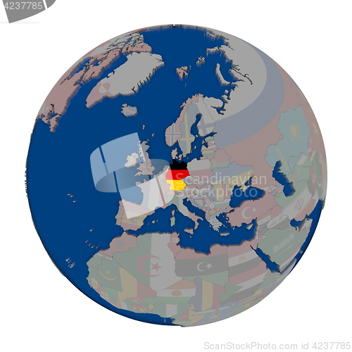 Image of Germany on political globe