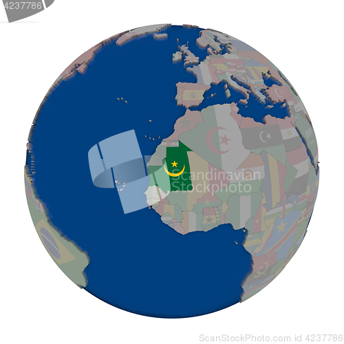 Image of Mauritania on political globe