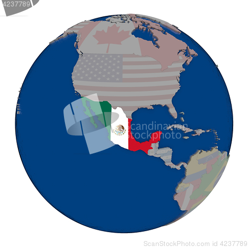 Image of Mexico on political globe