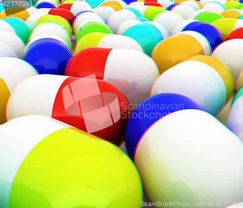 Image of Tablets background. 3D illustration. Anaglyph. View with red/cya