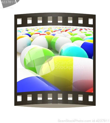 Image of Tablets background. 3D illustration. The film strip