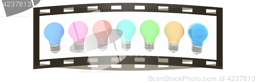 Image of lamps. 3D illustration. The film strip