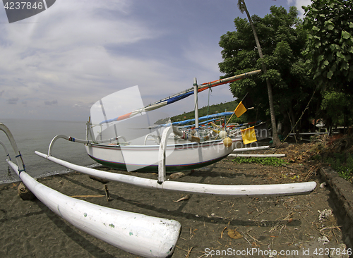 Image of Traditional fishing boats on the sea Bali, Indonesia