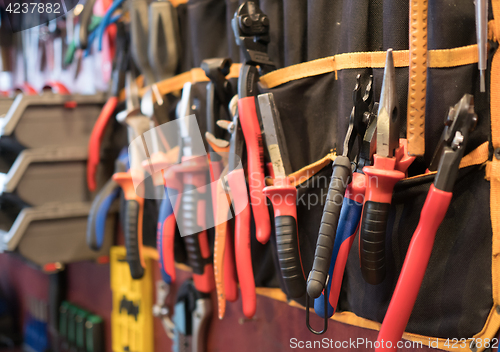 Image of Variety tools on garage wall