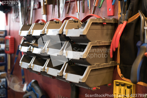 Image of Variety boxes on wall of garage