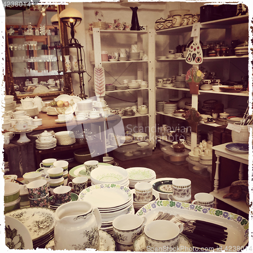 Image of Shop with vintage dishware