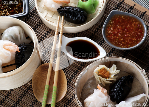 Image of Dim Sum in Bamboo Bowls