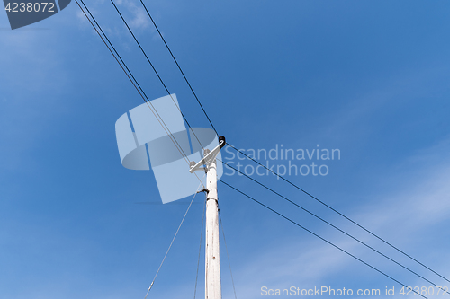 Image of Pole with powerlines