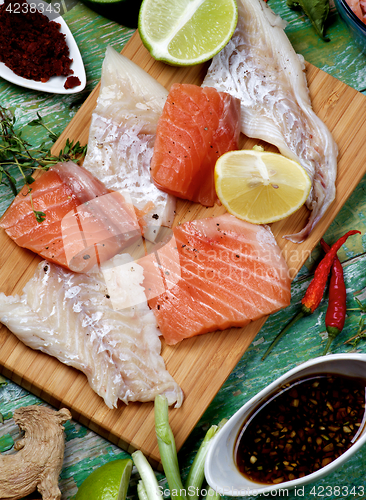 Image of Raw Fish and Spices