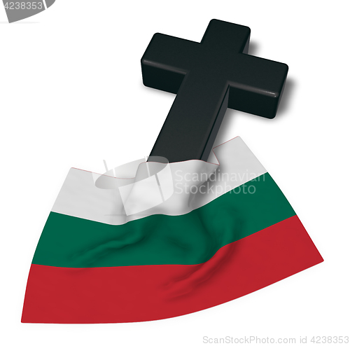 Image of christian cross and flag of bulgaria - 3d rendering