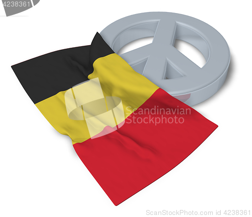 Image of peace symbol and flag of belgium - 3d rendering