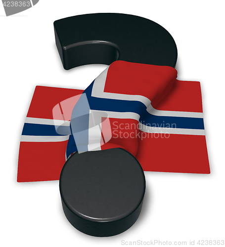 Image of question mark and flag of norway - 3d illustration