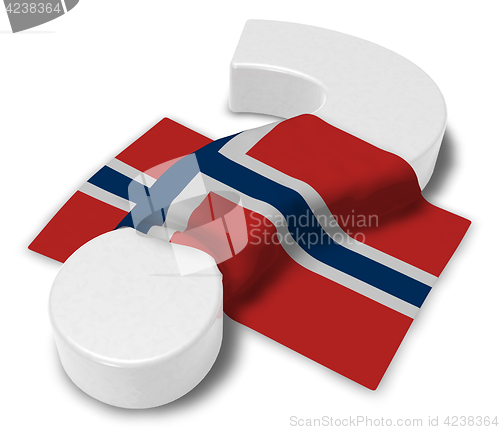 Image of question mark and flag of norway - 3d illustration
