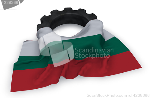 Image of gear wheel and flag of bulgaria - 3d rendering