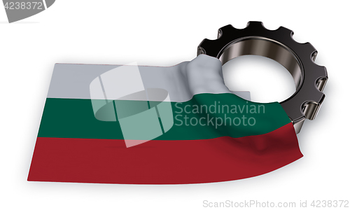 Image of gear wheel and flag of bulgaria - 3d rendering