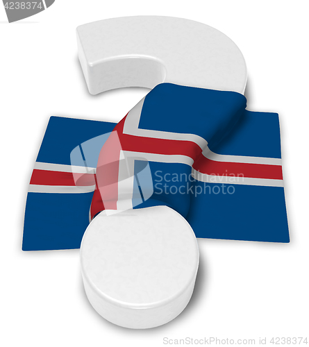 Image of question mark and flag of iceland - 3d illustration