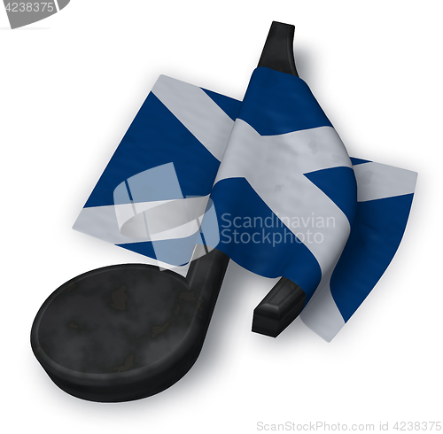 Image of music note and scottish flag - 3d rendering