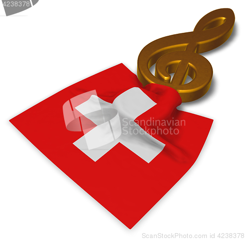 Image of clef symbol symbol and swiss flag - 3d rendering