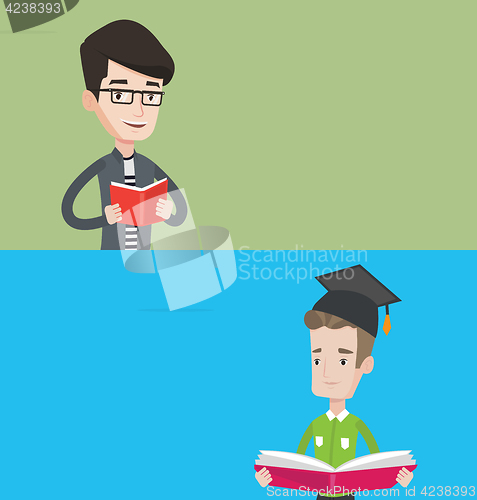 Image of Two educational banners with space for text.