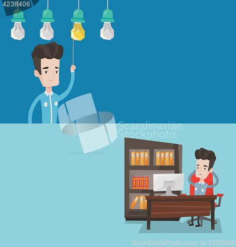Image of Two business banners with space for text.