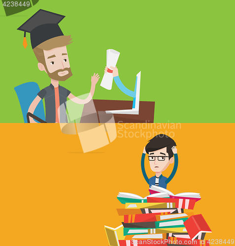 Image of Two educational banners with space for text.