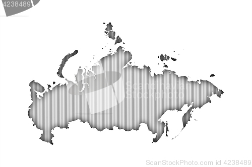 Image of Map of Russia on corrugated iron