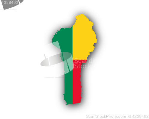 Image of Map and flag of Benin