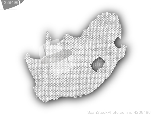Image of Map of South Africa on old linen