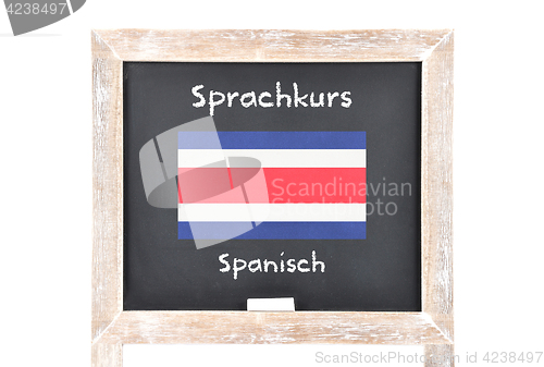Image of Language course with flag on board