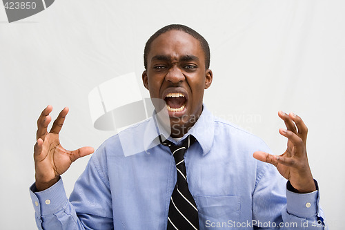 Image of Screaming business professional