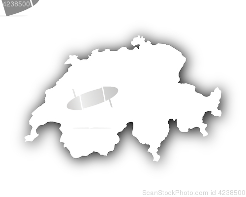Image of Map of Switzerland with shadow