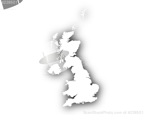 Image of Map of Great Britain with shadow