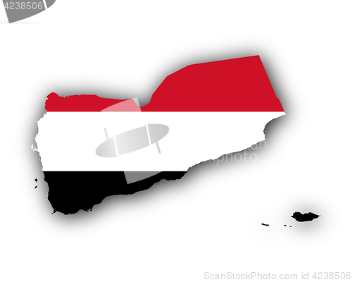 Image of Map and flag of Yemen