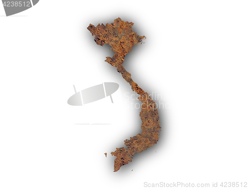 Image of Map of Vietnam on rusty metal