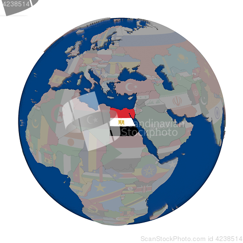 Image of Egypt on political globe