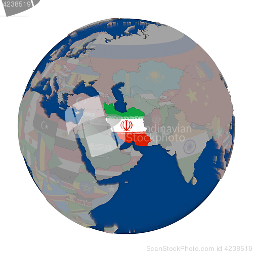 Image of Iran on political globe
