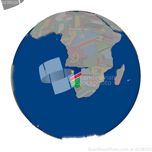 Image of Namibia on political globe