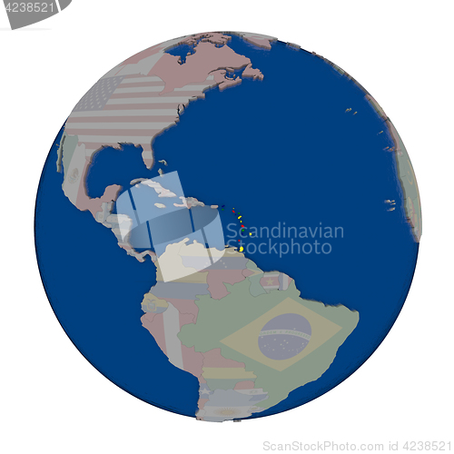 Image of Caribbean on political globe