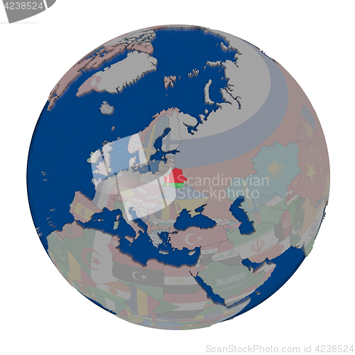 Image of Belarus on political globe