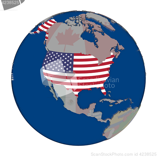 Image of USA on political globe